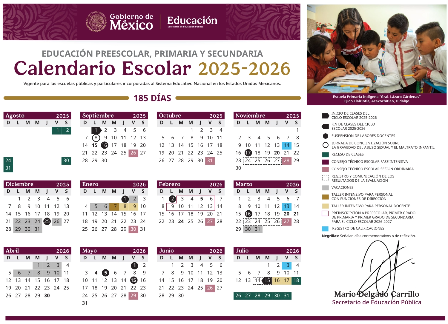 Calendario SEP 2025 al 2026